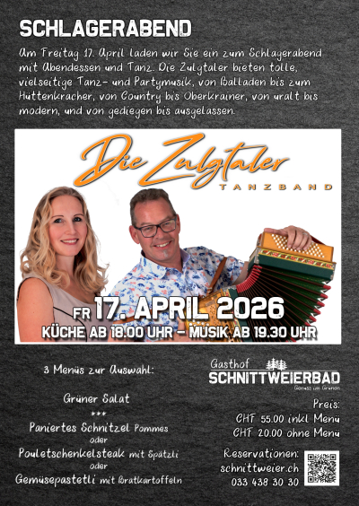 Schlagerabend - die Zulgtaler Tanzband Schlagerabend - die Zulgtaler Tanzband