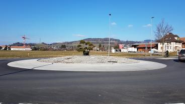Der Kreisel an der Stockhornstrasse vor der Umgestaltung.
