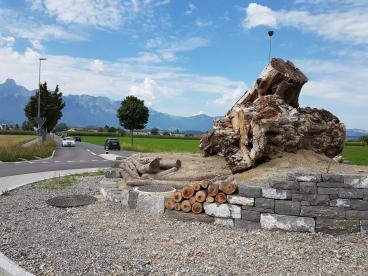 Die verschiedenen Elemente sind erstellt. Noch fehlt am Rand des Kreisels die Nahrungsquelle für die Wildbienen.